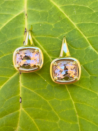 Cushion Cut Morganite Kindle Earrings