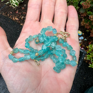 19 Inch Apatite Nugget Beaded Necklace