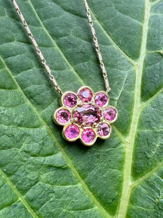 Pink Tourmaline Blossom Necklace