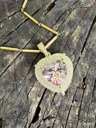 Heart Shaped Morganite Shrine Pendant