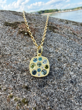 Aquamarine and Green Tourmaline Giselle Necklace