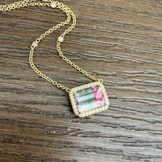 Watermelon Tourmaline Layla Necklace