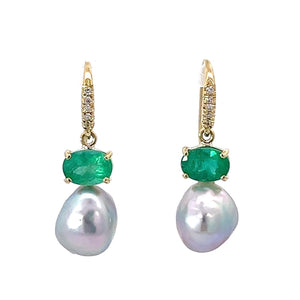 Emerald and Pearl Joyce Earring
