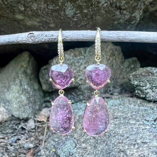 Joyce Pink Tourmaline Two Stone Earrings