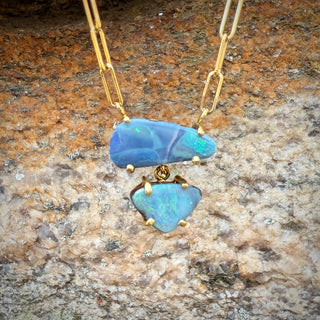 Boulder Opal Double Drop Necklace