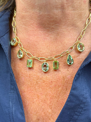 Green Tourmaline Crown Necklace