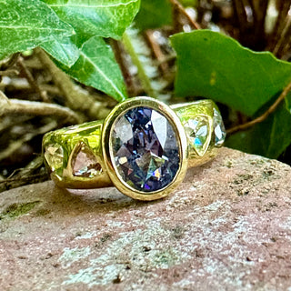 Violet Spinel and Montana Sapphire Samira Ring