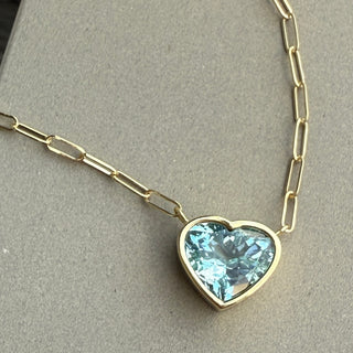 Heart Shaped Aquamarine Bea Necklace