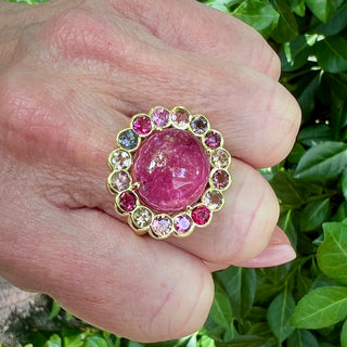 Pink Tourmaline Blossom Ring