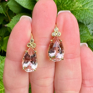 Morganite and Champagne Diamond Gracie Earrings