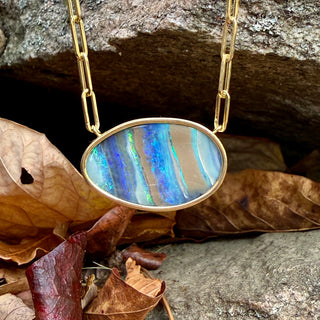 Freeform Boulder Opal Large Bea Necklace