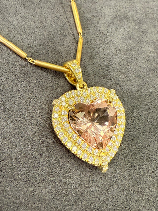 Heart Shaped Morganite Shrine Pendant