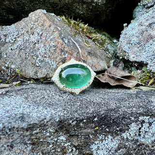 Oval Cabochon Green Tourmaline Jordan Ring