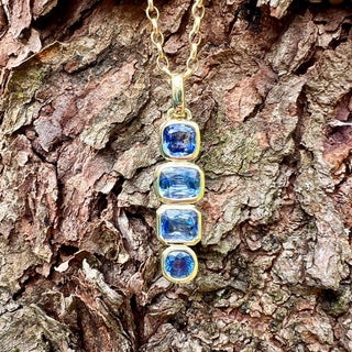 Multishaped Blue Sapphire Hudson Necklace