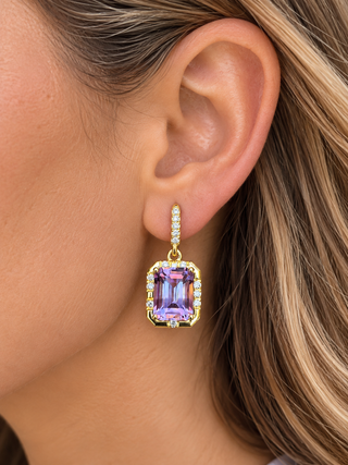 Bicolor Amethyst Sprinkle Earrings
