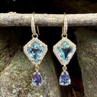 Aquamarine and Tanzanite Gemma Earrings