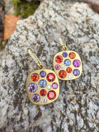 Orange, Pink and Purple Sapphire Giselle Earrings