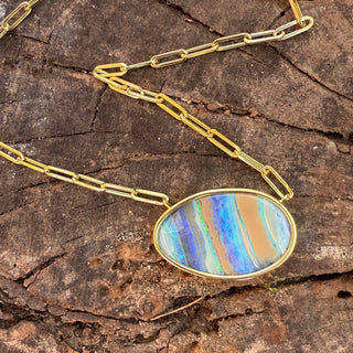 Freeform Boulder Opal Large Bea Necklace