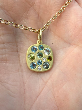 Aquamarine and Green Tourmaline Giselle Necklace