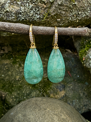 Aventurine Briolette Joyce Earrings