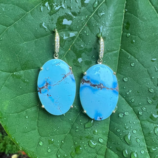 Oval Kazakhstan Turquoise Joyce Earrings