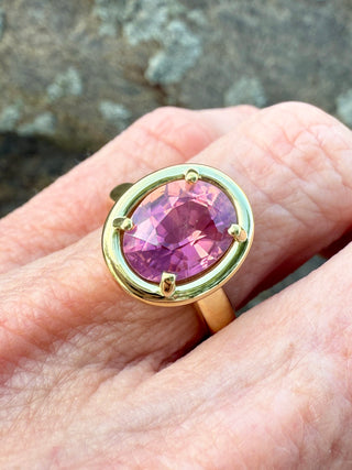 Oval Pink Tourmaline Kindle Ring