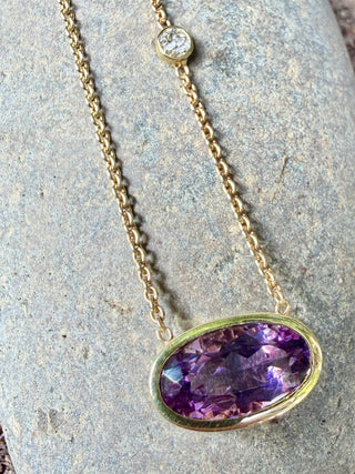 Oval Amethyst Soltera Necklace