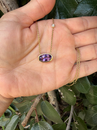 Oval Amethyst Soltera Necklace