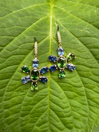 Blue Sapphire and Tsavorite Paloma Earrings