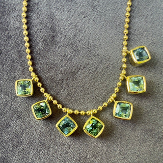Cushion Cut Sapphire Bali Necklace