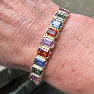 Emerald Cut Sapphire Carnival Bangle