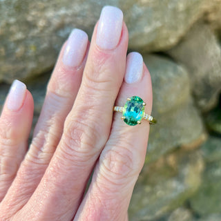 Oval Green Tourmaline Trixie Ring