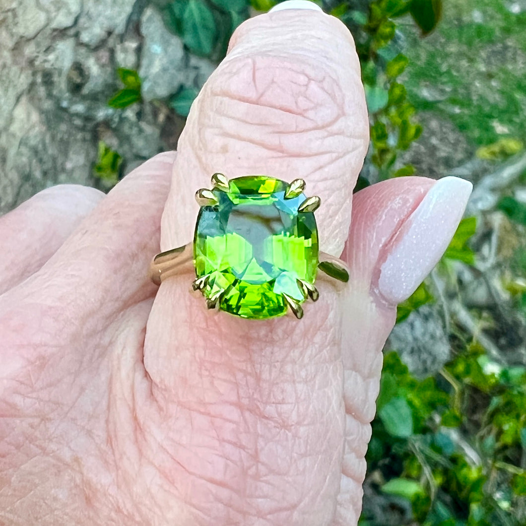 Cushion Cut Peridot Olivia Ring