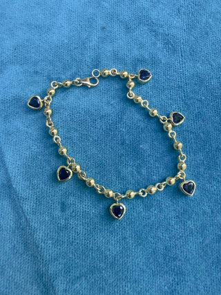 Heart Shape Blue Sapphire Festoon Bracelet
