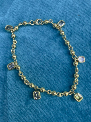 Emerald Cut Pastel Sapphire Festoon Bracelet