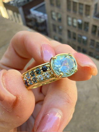 Aquamarine, Sapphire and Spinel Tapestry Ring