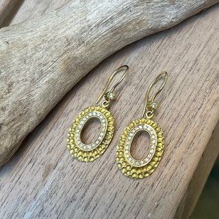Oval Daphne Hammered Earrings