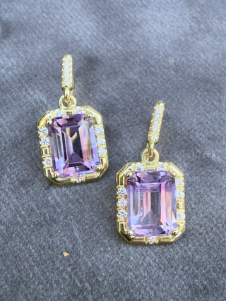 Bicolor Amethyst Sprinkle Earrings