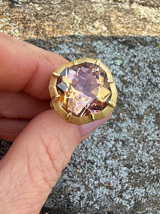 Cushion Cut Ametrine Griffen Ring