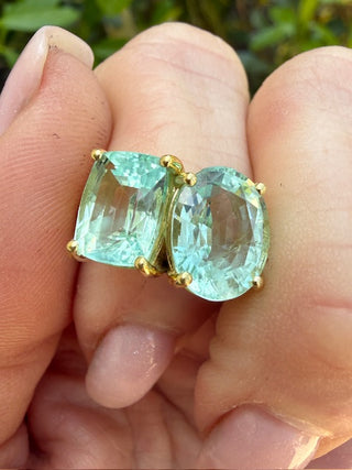 Oval and Cushion Cut Emerald Duet Ring