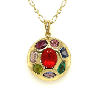 Multicolored Gemstone Mosaic Necklace