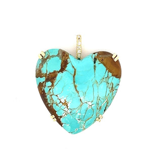 Heart Shaped Matrix Turquoise Starlet Pendant