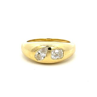 Emerald Cut & Pear Shape Diamond Olena Ring