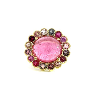 Pink Tourmaline Blossom Ring