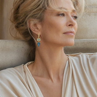 Emerald Cut and Pear Shape Aquamarine Joyce Earrings