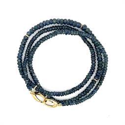 18" Faceted Blue Sapphire Beaded Necklace