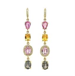 Multicolor Sapphire Four Stone Gemma Earrings