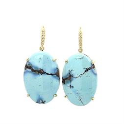 Oval Kazakhstan Turquoise Joyce Earrings