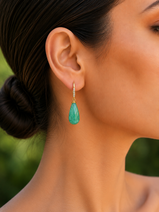 Aventurine Briolette Joyce Earrings