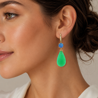Boulder Opal & Chrysoprase Briolette Joyce Earrings